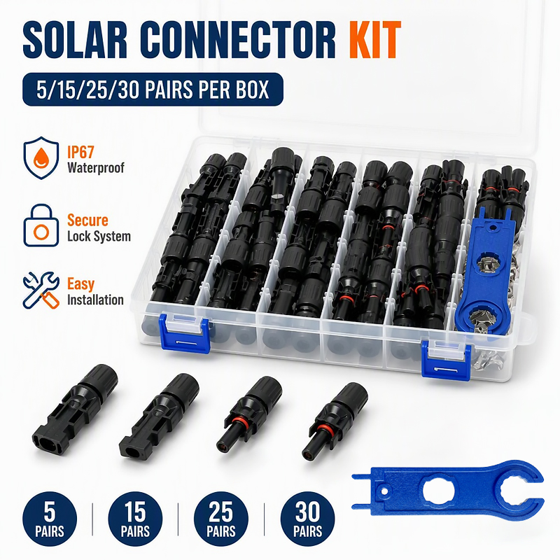 Solar Cable Mc4 Connector - Juego de conectores para paneles solares