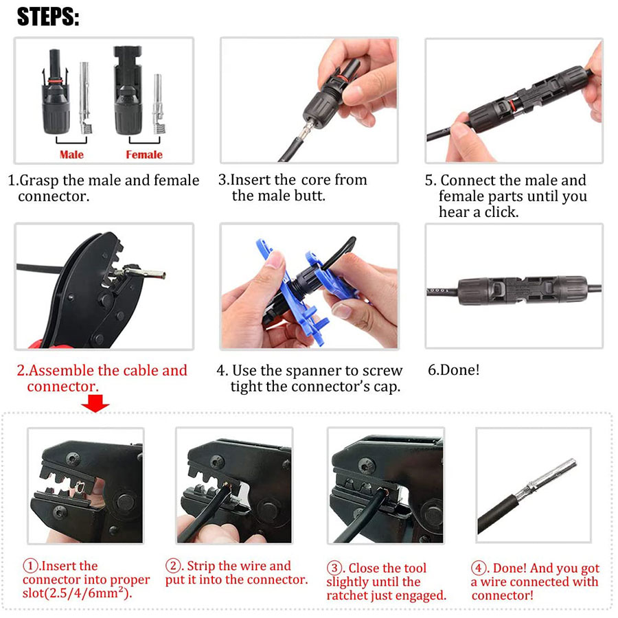 Herramientas de prensado Solar - Solar Cable Mc4 Connector reseña y precio